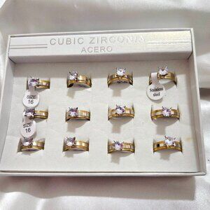 12 pcs  Wholesales Lot of Two Tones Stainless Steel Rings for Womens or Men